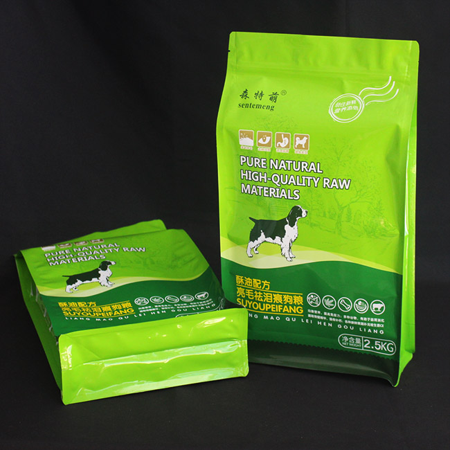 2.2 kg 2.5 kg fábrica directa plástico brillante bolsa de embalaje de aluminio resistente bolsa de embalaje de fondo plano ziplock bolsa de alimentos para perros y gatos para mascotas