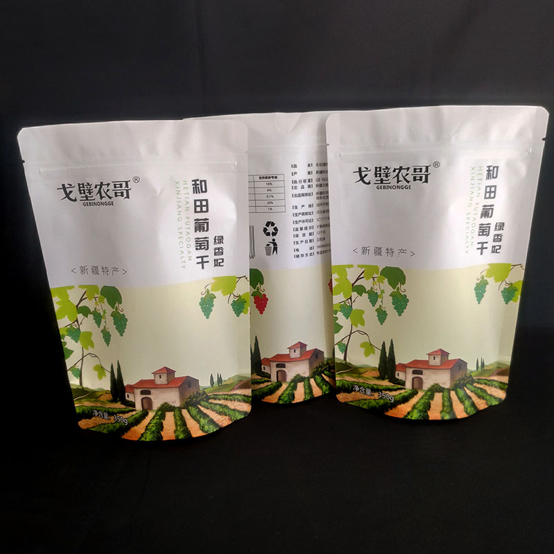 Bolsa vertical doypak bolsa de papel Kraft ziplock con ventana transparente y cremallera