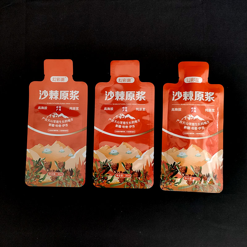Envases de bebidas líquidos bolsas de botellas de color bolsas de jugo de papel de aluminio bolsas de bebidas en forma de bolsas