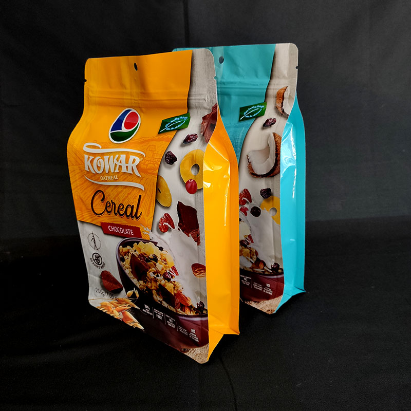 Impresión personalizada con fondo plano se puede volver a sellar bolsa sellada con cremallera bolsa sellada con fondo plano bolsa sellada con ocho lados