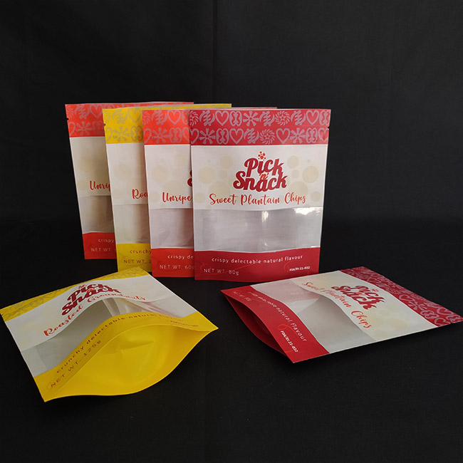 Ventana transparente 250g bolsa de embalaje de condimentos de especias bolsas de embalaje de alimentos bolsas verticales de papel impreso personalizadas