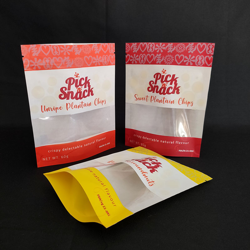 Ventana transparente 250g bolsa de embalaje de condimentos de especias bolsas de embalaje de alimentos bolsas verticales de papel impreso personalizadas
